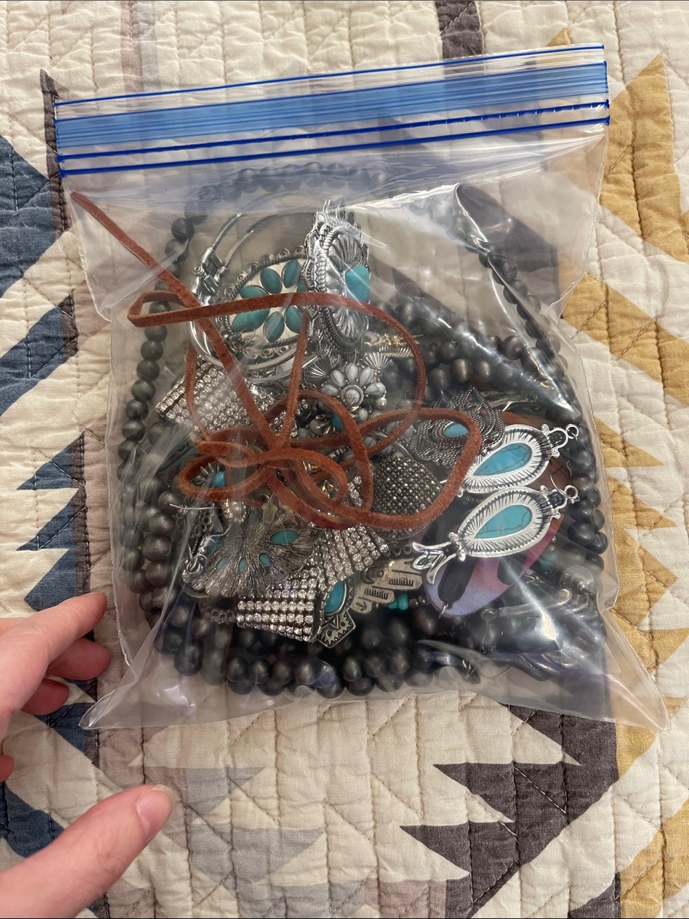 Mystery turquoise jewelry bag! Some faux and some real!!!